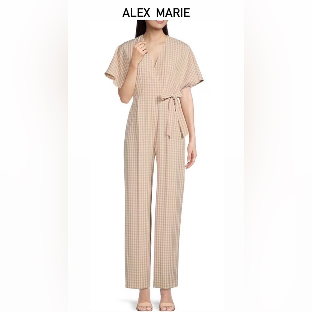 Alex Marie
Juliana Gingham Print Linen Blend V-Neck
Jumpsuit Size 4